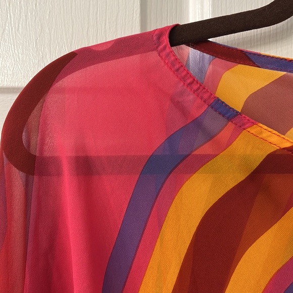 Colorful Stripes Poncho or coverup - Picture 4 of 7